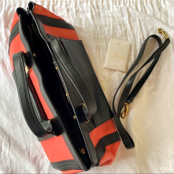 CHLOÈ Pink Leather Colorblock Alice Satchel Bag - Picture 5 of 8